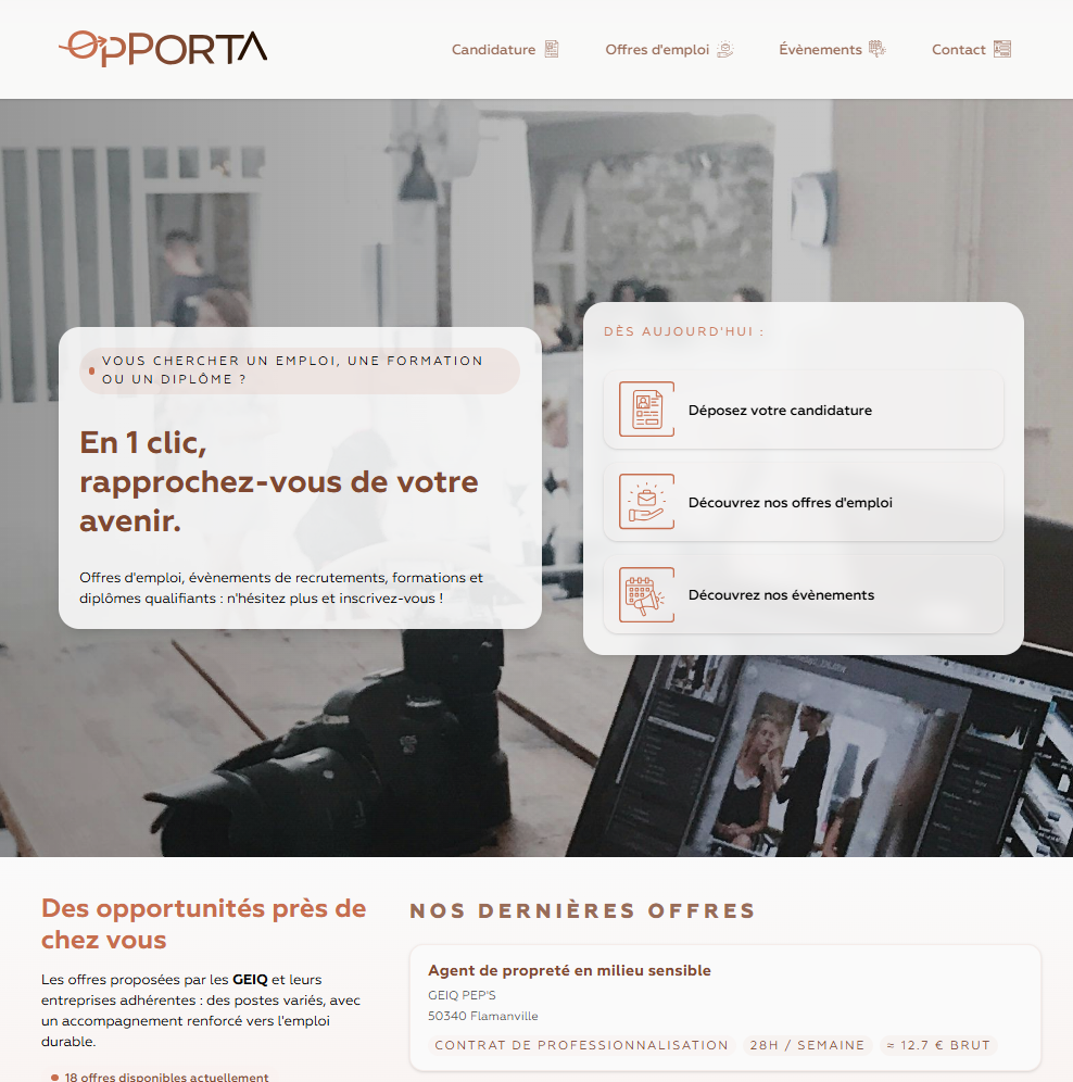 Opporta - plateforme emploi des GEIQ